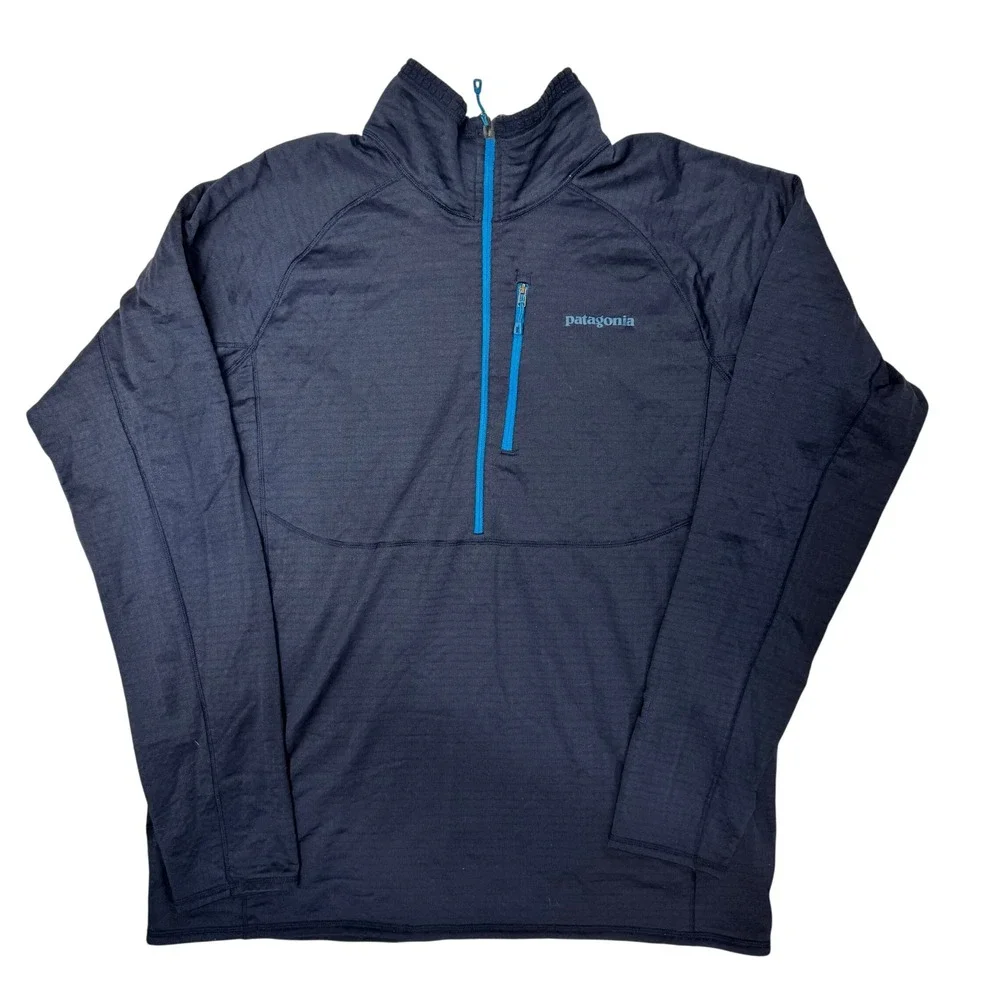 Patagonia R1 Pullover Mens XL Navy Blue Polartec Power Dry Half Zip